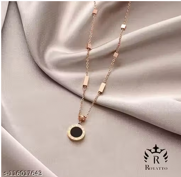 Royatto Rose Gold Gemstone Pendant Necklace for Women