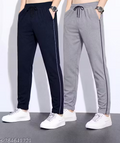 Pack of 2 Cotton Blend Pyjamas for Men | Solid Regular Fit Track Pants