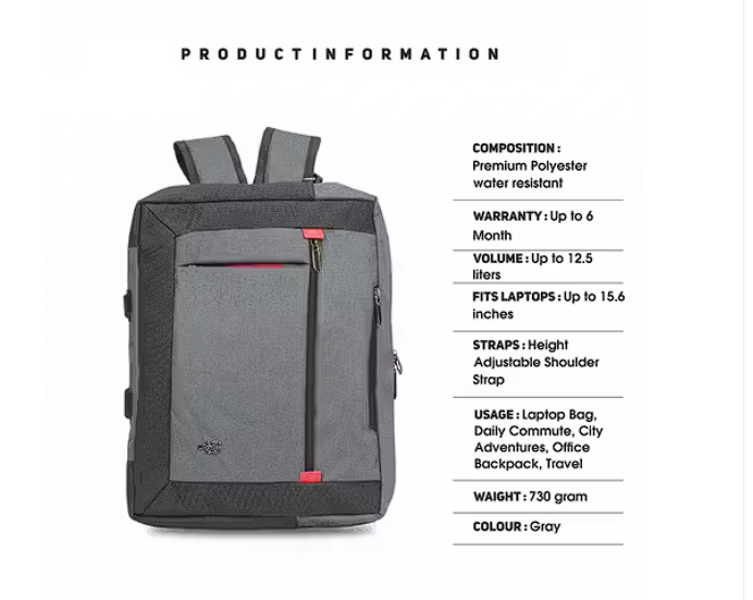 Stylish Laptop Backpack & Briefcase for Men & Women | Office & Travel Bag | Fits 15.6" Laptop