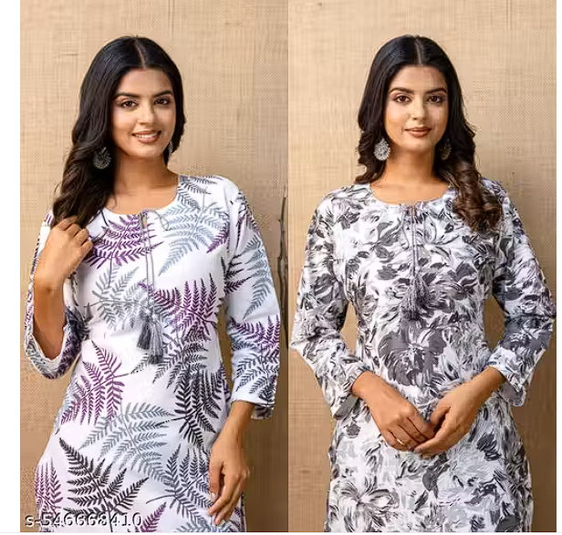 Combo Cotton Kurti For Women - Pack of 2