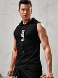 Men's Sleeveless Hooded Active T-Shirt | Gym Sports Hood Tshirt