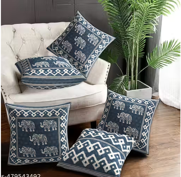 Attractive Cushion Covers - Pack of 5 (Turquoise)